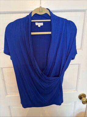 Joseph A Cowl Neck Blouse in Royal Blue